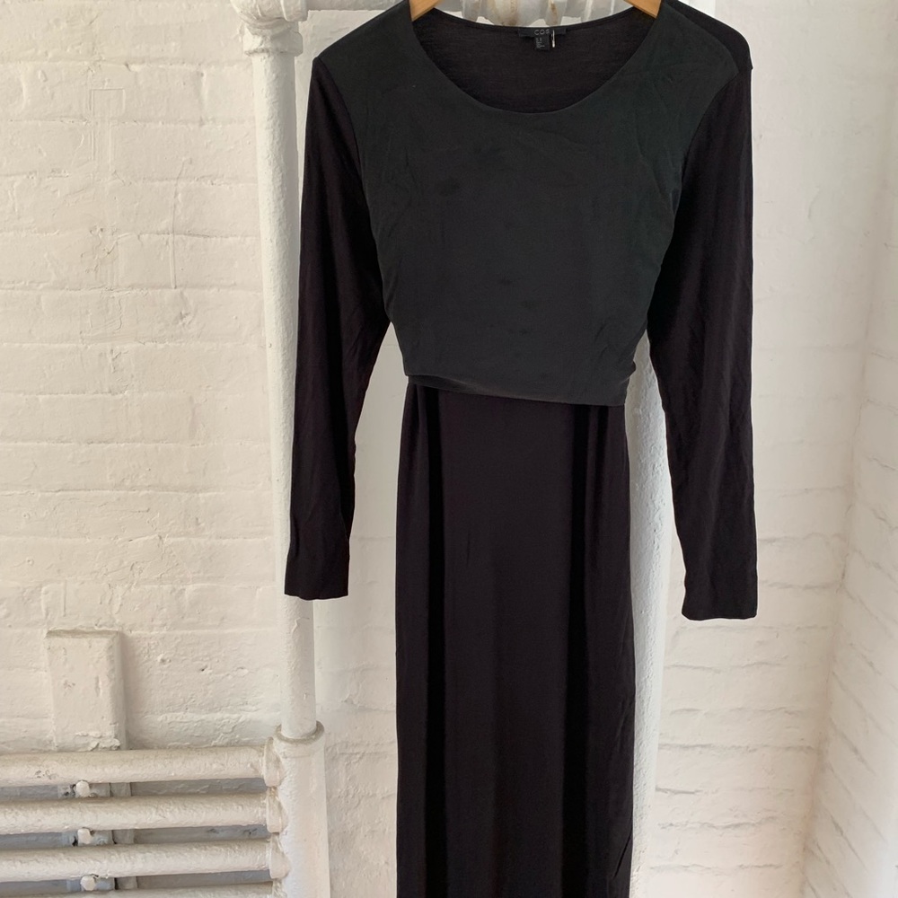 Cos tie back full length black dress